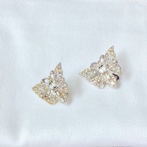 Gorgeous Rhinestone Butterfly Hinge Back Earrings